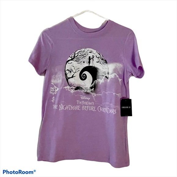 Disney Nightmare Before Christmas Jack and Sally Light Purple T-Shirt NWT - Picture 1 of 15